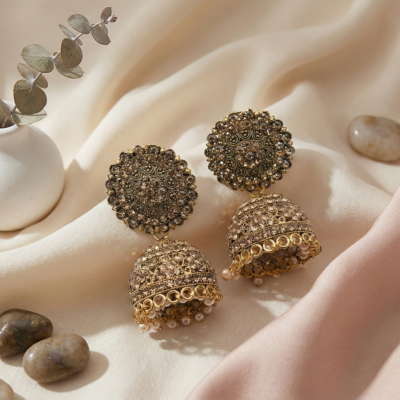 Ethnic Pearl Jhumkas