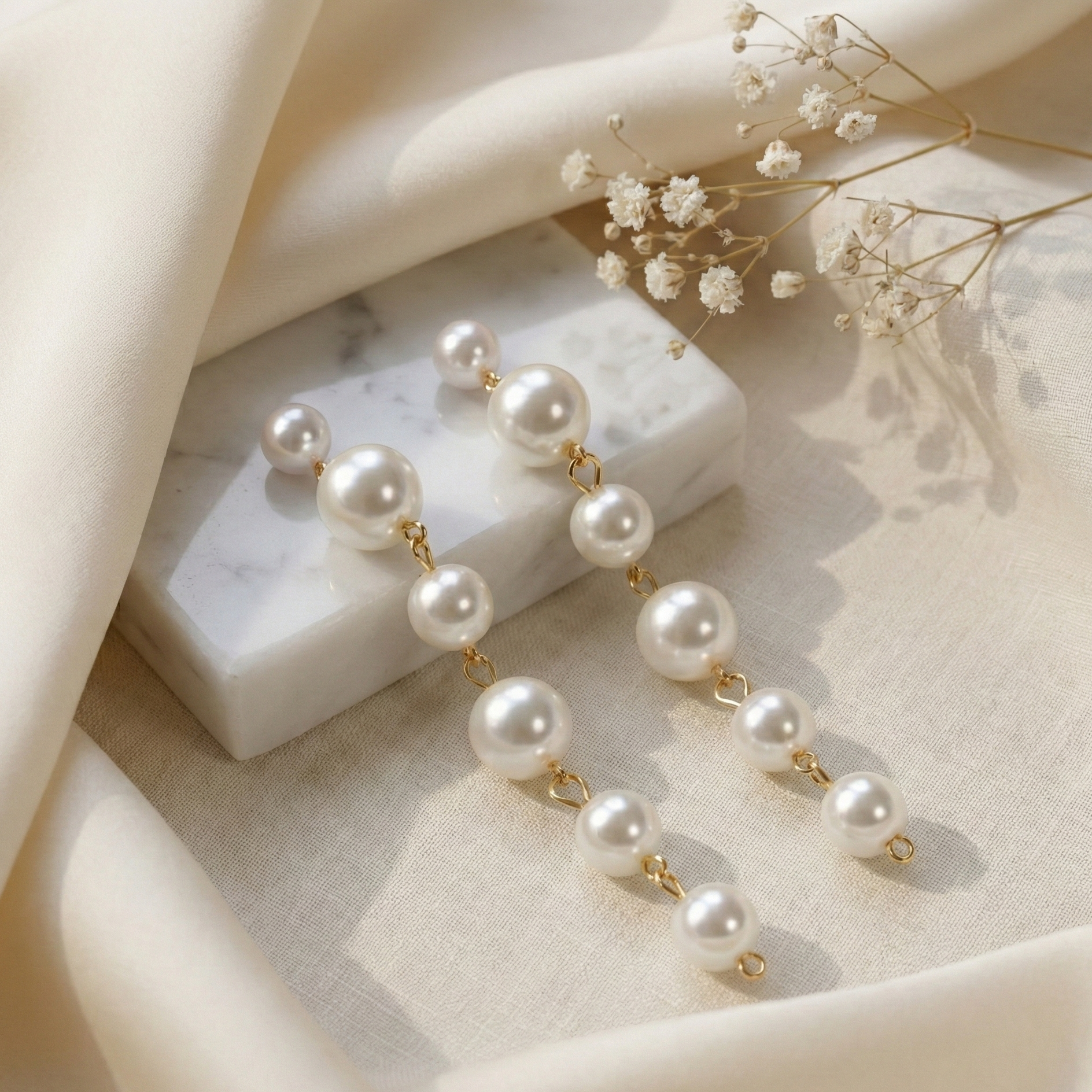 Pearl Bead Drop Earrings