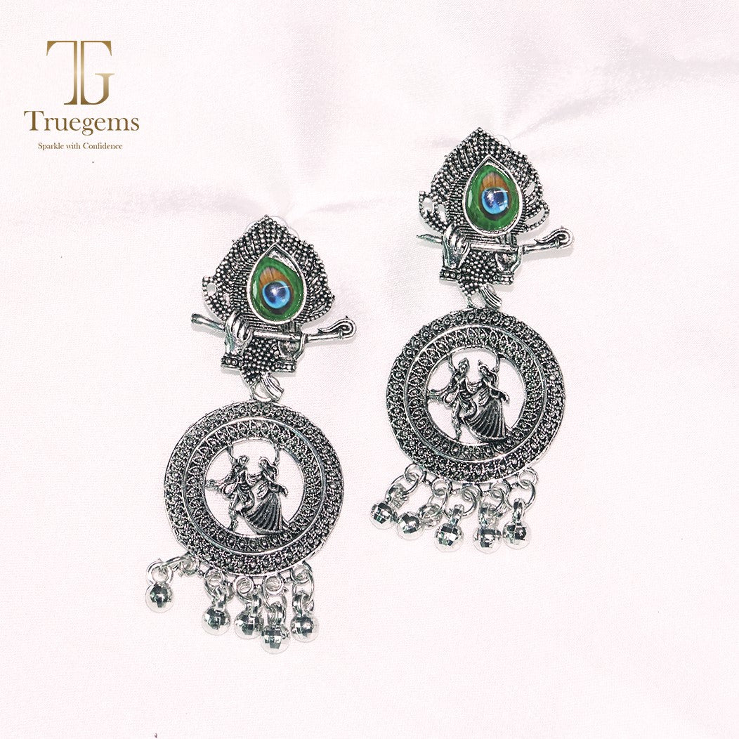 Radha Krishna motif earring